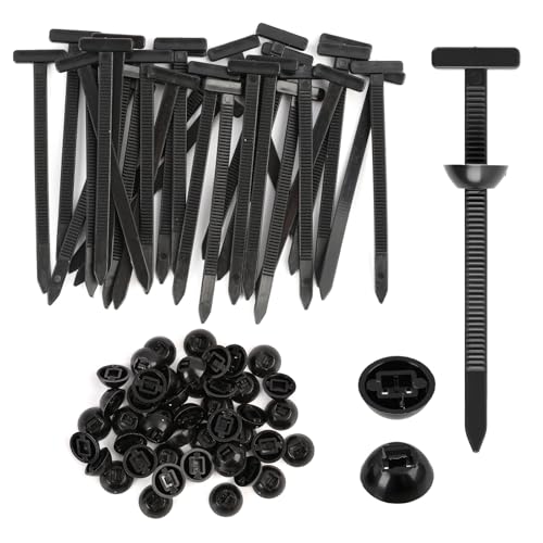 Nylon Autobloquants Universels, Lot de 100 Attaches Câble 90 mm x 5 mm, Boucle Ø14,5 mm, Ép. 4,5 mm, Serre-Câble Voiture Universel, Fixation Pare-Chocs, Remplacement Clips/Vis