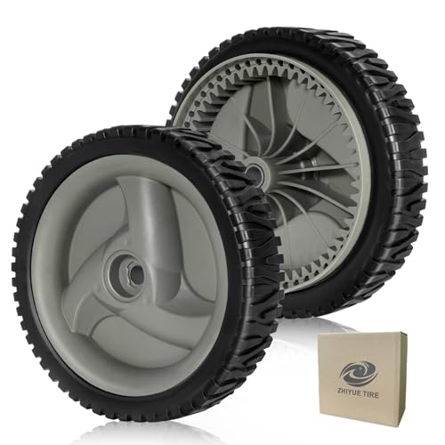ZHIYUE TIRE 2PCS 8 inch Lawn Mower Wheels Front Drive - Heavy Duty Rubber Tires for Craftsman/Husqvarna Self-Propelled MowersGray