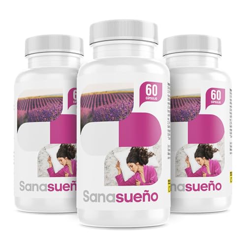 Melatonina – Melatonina 1,9 mg,Valeriana,Pasiflora,Espino Blanco,Melissa y Amapola de California - Sanasueño-Suplemento para Dormir - Favorece el Descanso [Acción Rápida]- SANACAPS (3 Botes)