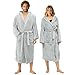 Produktbild HOMELEVEL Kuschel Bademantel mit Kapuze für Damen und Herren - Morgenmantel Hausmantel für Frauen flauschig lang - Bathrobe women and men