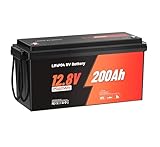 12V 200Ah LiFePO4 Battery, Built-in 200A BMS, 4000+ Deep Cycles, Max 2560W Power Output, FCC&UL Certificates, 10-Year Lifetime, Perfect for RV, Solar, Marine, Off-Grid, etc.