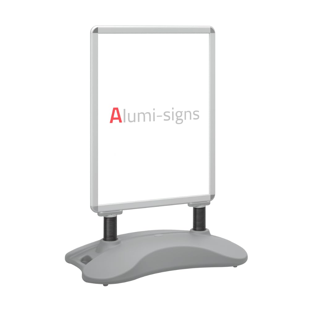 Alumi-Signs Exclusive A1 Grey Waterbase Pavement Sign – Double-Sided Outdoor Forecourt Display Board, Durable & Weatherproof, Ideal for Advertising, Retail & Events