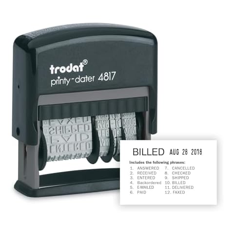 Trodat Printy 4817 Dial-A-Phrase Rubber Date Stamp Cover