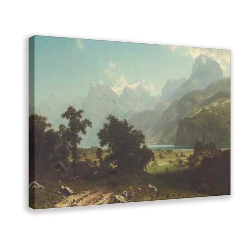 Impression sur toile lac des Lucernes Bierstadt pour habiller un mur vide