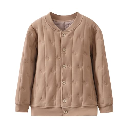 Kids Winter Coat Fleece Lined Quilted Jacket Padded Coat Boys Girls Button Down Cotton Thicken Warm Insulated Jacket