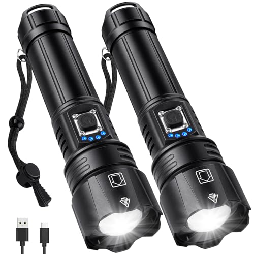 990000 High Lumens Rechargeable Flashlight,Super Bright Led Flashlights with 5 Modes,Brightest High Power Flash Light & 12 Hours Runtime,Powerful IPX6...