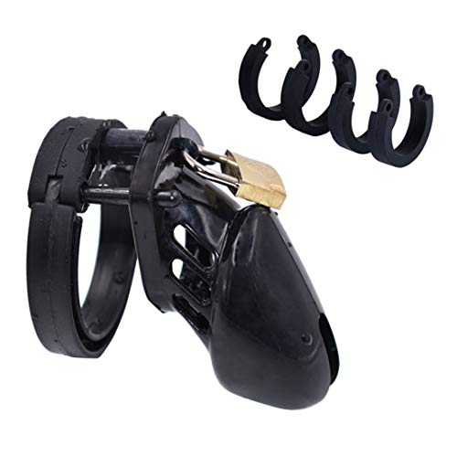 Male Thongs Men's Comfort Underwear Chástí-ty Device 4 Rings G-String for Men (Black)