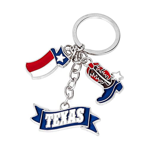 Lamatar1 Texas Souvenir Keychain Metalic (Texas Boot and Charm Keychain)
