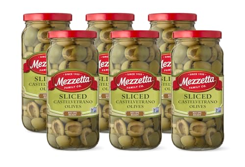 Mezzetta Sliced Castelvetrano Olives, 8.25 oz (Pack of 6)