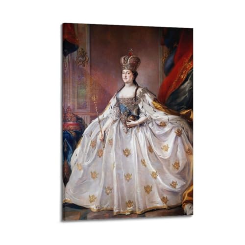 Póster de Stefano Torelli   Retrato de la imprenta rusa Catalina II   Lienzo decorativo para pared (30 x 45 cm)