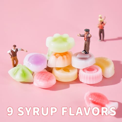 Halfoma Wax Candy with Syrup in the middle,Assorted Fruit Flavors,Various styles,Suitable for Chewing to Relieve Stress, Playing Games, and Various Gatherings,64 Candies,120g