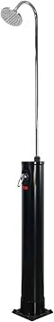 6.5FT Solar Heated Shower, 5.3 Gallon Pool Solar Shower Kit with Shower Head, Portable Outside Shower Station Fixture for Outdoor Backyard Poolside Beach Pool Spa, Black
