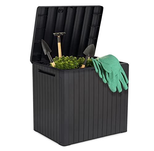 Keter City Box - Arcón exterior, Baúl almacenaje, Capacidad 113L, Resina, Color Gris & Comfy - Arcón exterior, Baúl almacenaje, Capacidad 270L, Resina, Color marrón, Ordenación - imagen 6