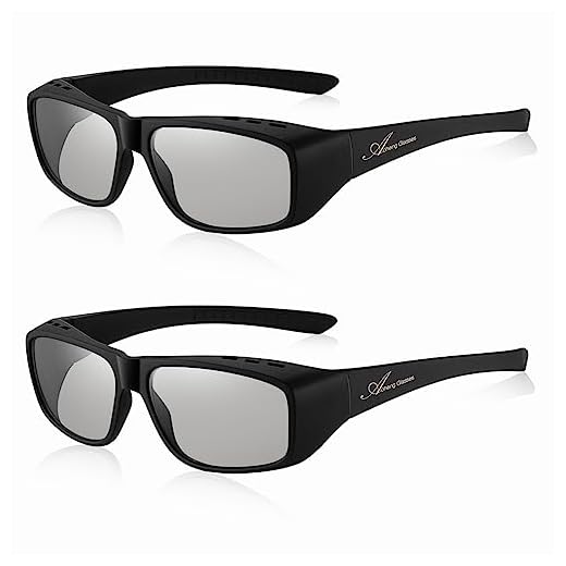 AoHeng Cinema Passive 3D Glasses Large Frame,Clearer,Brighter,for RealD 3D Movie(2 Pack)