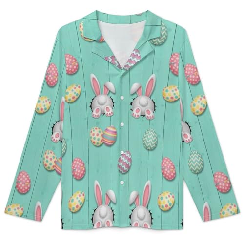 Men's Pajamas Set Sleepwear Pjs, Lightweight Long Sleeve Button Down V Collar Comfy Sleep Sets3