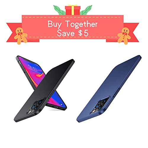TORRAS Slim Fit Compatible for iPhone 12 Pro Max Case. Space Black & Navy Blue
