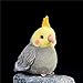 Nohito Realistic Grey Cockatiel Parrot Bird Plush Stuffed Animal Simulation Fake Bird Cockatoo Stuffed Animals Cute Little Bird Plushie Doll 4.9'' (Grey, M)