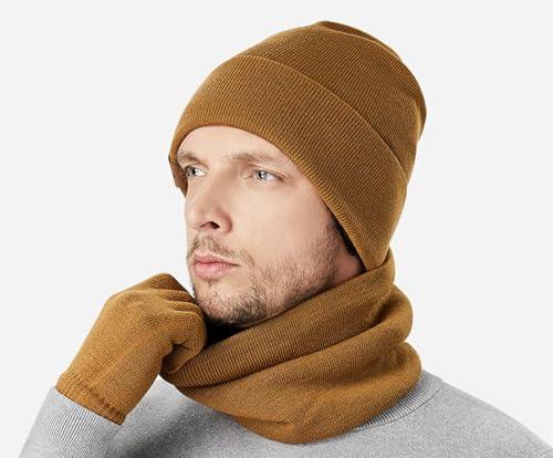 Set de gorro bufanda guantes de punto para abrigarse eficazmente este invierno 4