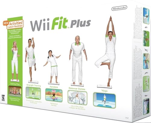 Crownrock Enterprises Wii Fitness Bundle - Genuine Balance Board, Wii Fit Plus, Bonus Games (Renewed)