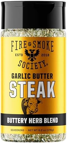 Fire & Smoke Society Garlic Butter Steak Seasoning | BBQ Rubs | M, 6.2 oz