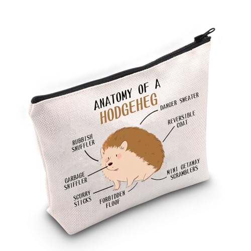 VAMSII Hedgehog Lover Gift Anatomy of A Hedgehog Makeup Bag Hedgehog Fan Cosmetic Bag Hedgehog Owner Gift (Anatomy of A Hedgehog M)