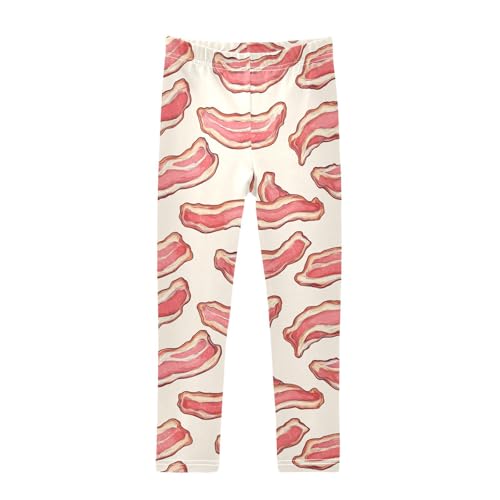 Bacon Seamless Girls Casual Leggings for Kids Printed Long Pant Bottoms Stretch and Soft