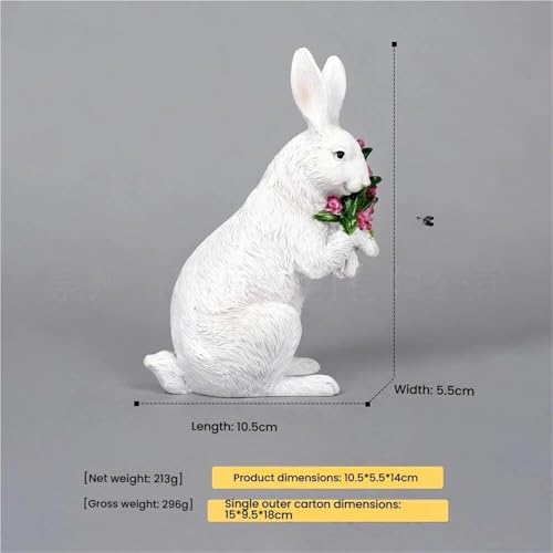 Lapins de Pâques avec carotte statuette de décoration de bureau moderne - 5