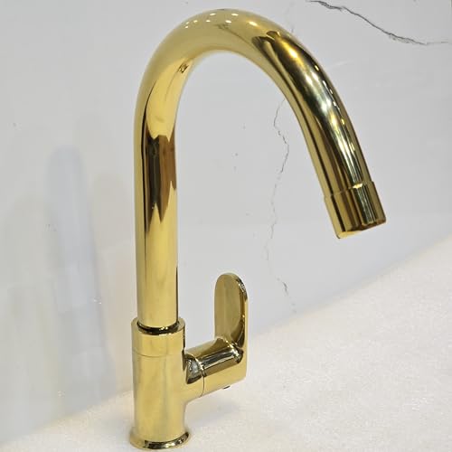 Image of Clay Plus Swan Neck Basin Faucet for Wash Basin | Deck Mounted Chrome Finish Bathroom Tap with Foam Flow Aerator | Rust-Resistant | Smooth Water Flow | Includes Wall Flange & Teflon Tape
