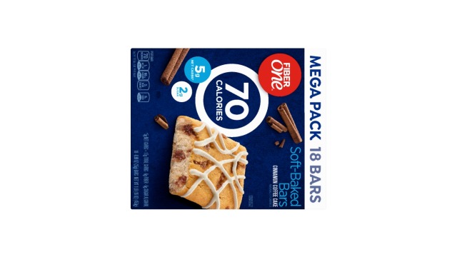 Fiber One 70 Calorie Soft Baked Bars, Cinnamon Coffee Cake, Mega Pack, 18 Ct, 16 oz