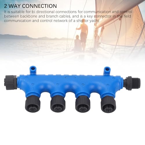 Image of 4 Ports T Connector for NMEA 2000 - IP67 Water MultiPort Backbone Connector for Lowrance, Simrad, BG, Navico Networks