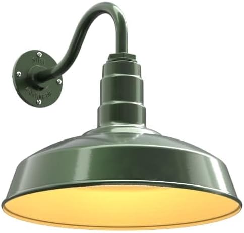 Miniatura 78 de Steel Lighting Co. Gardena - Luz de granero Montaje en pared al aire libre Cúpula de 16 pulgadas Cuello de cisne de 23 pulgadas Luz