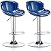 Zestaw 2 regulowanych stołków barowych, obrotowe krzesła barowe z tyłu, nowoczesne obracanie Pu Leather Bar Krzesła do Pub Kuchenne Stołki Stołki Jadalnia Licznik Wysokość, 5 kolorów, 60-80 cm (Kolor: