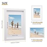 A3 Picture Frame,Wood A3 Frame with A4 Mount for 29.7 x 42 cm Photo,White A3 Frame,Poster Frame with Plexiglass Window for Wall Mount,Display for Home,Office,Posters,Gallery,1PCS - Image 2