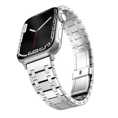 Bracelet Apple Watch acier inoxydable argent compatible iWatch Series 10 9 8