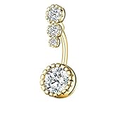 Piercing para ombligo genérico, piercing de ombligo de acero quirúrgico, cadena de cuerpo ornamental, barra de ombligo en forma de gota, joyería de ombligo para mujer (B)