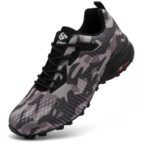 ASOCO DREAM Chaussures de Trail Homme Chaussure de Randonnée Respirantes Antidérapantes Running Extérieur Fitness Chaussures de Marche,Camouflage,46 EU