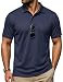 TACVASEN Herren Polohemd Schnelltrocknend Poloshirts Kurzarm Golf T Shirts Casual Sommer Polo Hemd (Dunkelblau, XL)