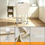 2-Tier Rolling Laundry Hamper with Wheels, 110L Clothes Basket - Image 5