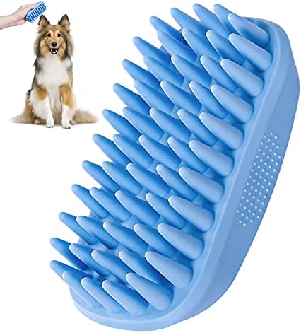 Dog Bath Brush,Rubber Dog Shampoo Grooming Brush, Silicone Dog Shower Wash Curry Brush, Pet Scrubber for Short Long Haired Dogs Cats Massage Comb, Soft Shedding Bathing Brush Removes Loose & Shed Fur