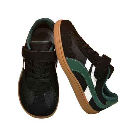 AONETIGER Kinder Barfußschuhe Breite Zehenbox Minimal Sneaker Schwarz,36EU