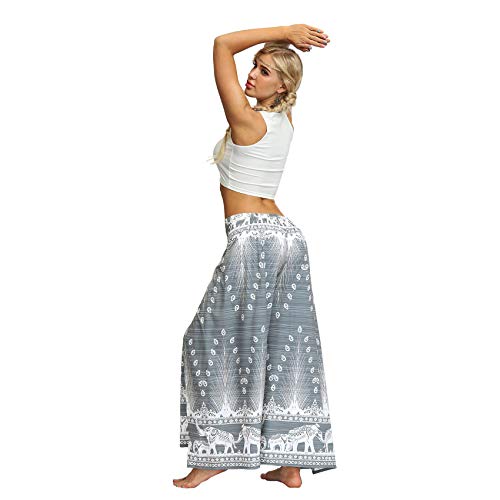 Pnkj Womens Slit Wide Leg Yoga Pants-Casual Hippie Bohemian Pilate Beach Boho Baggy Pants,L/Xl #TOP4