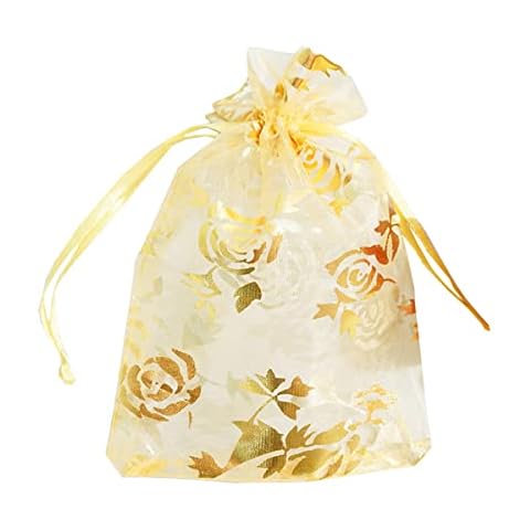 FAVORTALK Gold Organza Gift Bags 30Pcs Cover