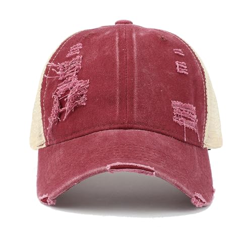 Image of Trucker Hat Distressed Baseball Cap Golf Cap Adjustable Sportswear Hat for Men Women Unisex
