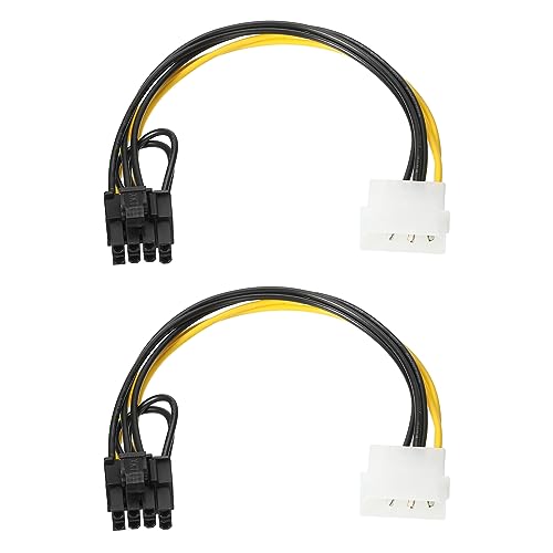 Sourcing Map Cavo Adattatore Di Alimentazione PCI Express Da 4 Pin A 6 Pin Maschio Per Scheda Grafica, 220 Mm, Confezione Da 2 Pezzi - 2