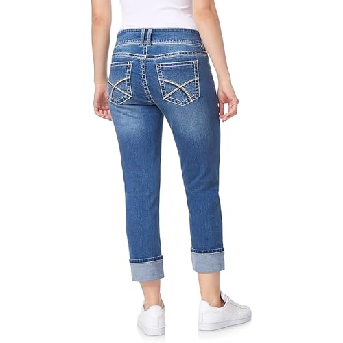 WallFlower Luscious Curvy 23.5” Mid-Rise Cropped Jeans for Women, Insta Stretch Denim in Petite, Midsize, Plus Size, Juniors Jeans - Christie, 11 — view 2