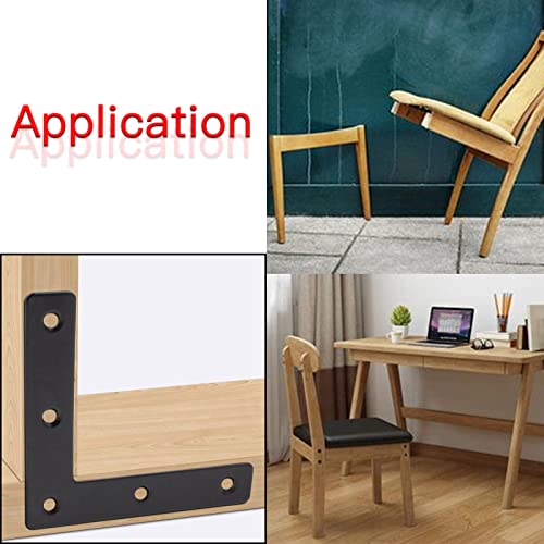 image for Joyangy 20pcs Black L Flat Shape Braces Corner Bracket, 80x80 mm Decor