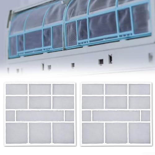 Paquete de 2 filtros de aire acondicionado, cubierta de plástico a prueba de polvo para colgar en unidades de CA de sistema dividido (28,2 x 26,5 cm)
