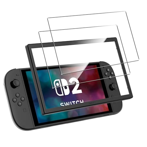Natbok 2 Stück Schutzfolie für Nintendo Switch 2 7.9' 2025 Panzerglas - Ultra-klar 9H Härte Schutzglas Mit Positionierhilfe Anti-Bläschen Anti-Fingerabdruck Displayschutzfolie