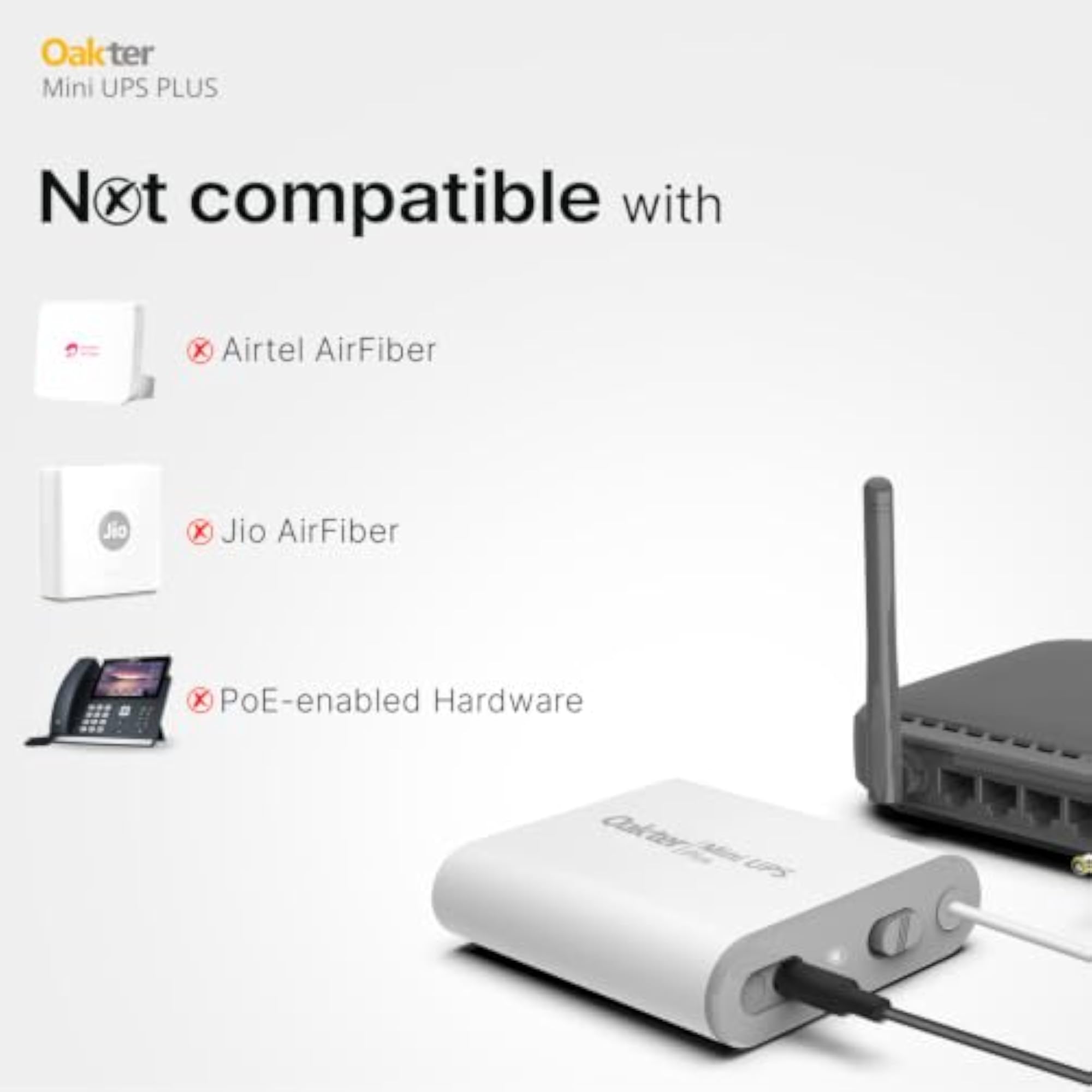 Mini UPS Plus WiFi Router Broadband Modem Backup