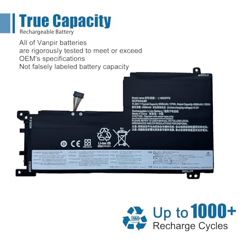 Image of L19M3PF6 Laptop Battery Replacement for Lenovo IdeaPad 5-15ITL05 5-15ARE05 5-15IIL05 5-15ABA7 Series SB10W86952 5B10W86944 L19L3PF2 11.52V 57Wh 5005mAh